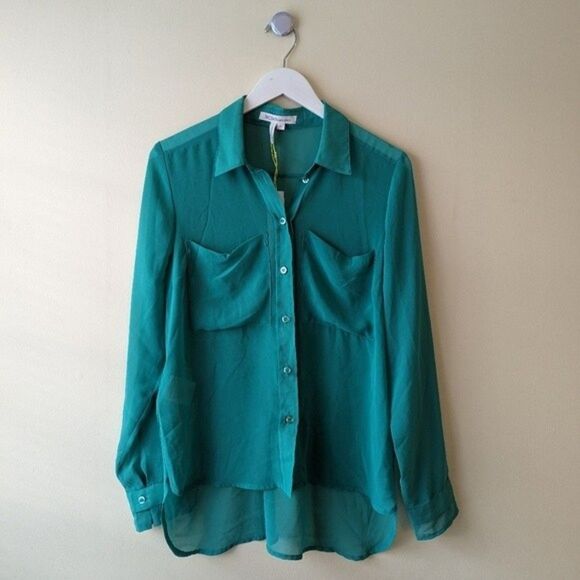 BCBGeneration Women's Blue Button Top M NWT - Picture 1 of 5